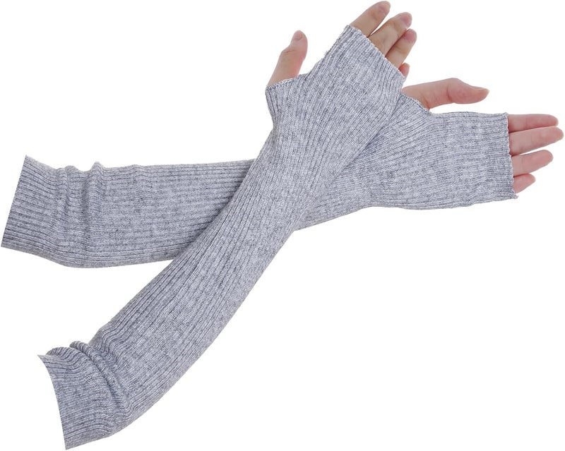 Tongcloud Arm Warmers Winter Fingerless Long Gloves for Women for Women with Thumb Hole - Image 1